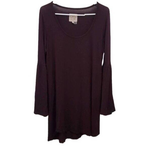 𝅺CHASER Bell Long Sleeve Mini Dress with High Low Hem Size Medium - Picture 1 of 7